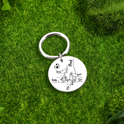 À mon Papi - Porte-clés Personnalisé avec 6 Prénoms et Photo Porte-Clés la main dans la main Pour Papi | Jessemade