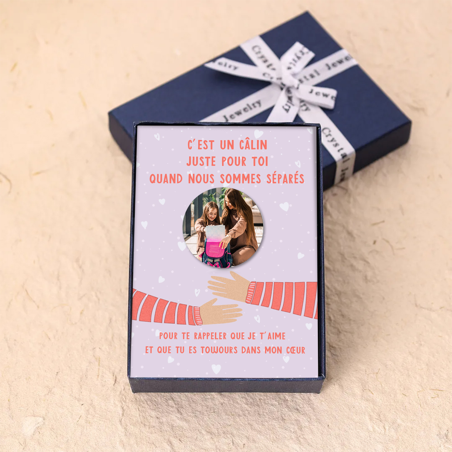 Porte-clés en Cuir personnalisé avec 1 Photo - Cadeau pour la Rentrée Scolaire | Jessemade