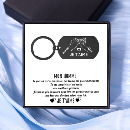 Porte clés gravé 2 prénoms Conduite prudente Pour couple | Jessemade