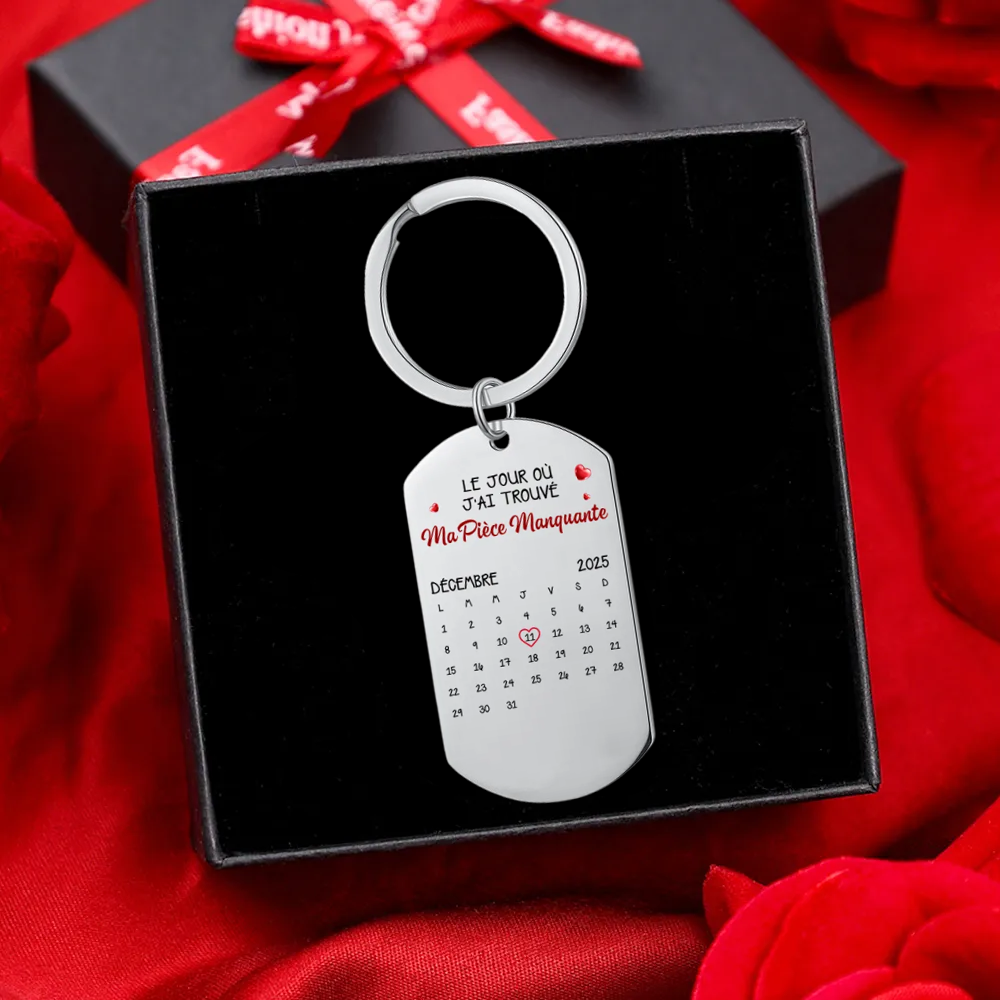 Porte-Clés Personnalisé Calendrier - Le jour où j'ai trouvé ma pièce manquante