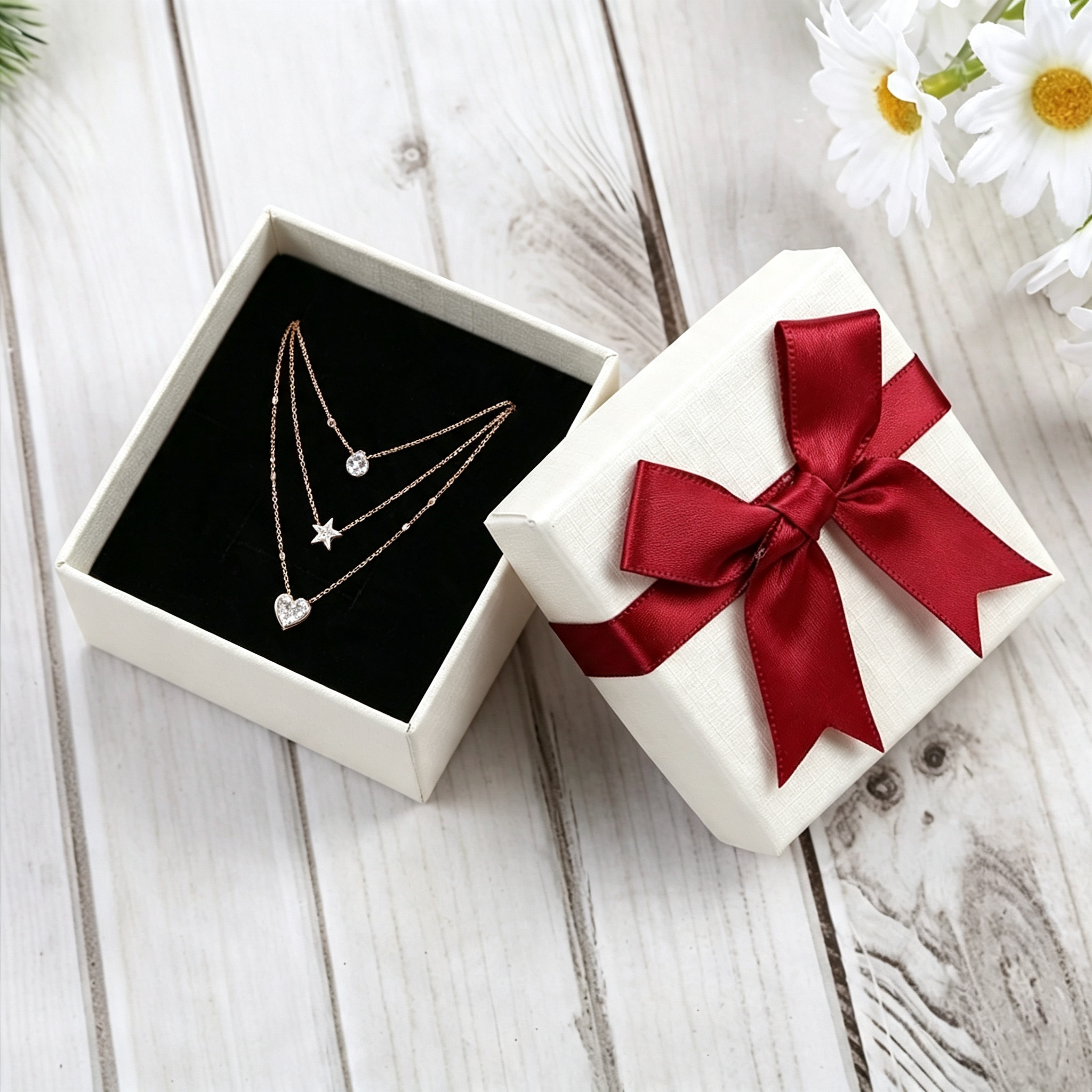 Collier à Trois Rangées avec Pendentifs Cristal et Étoile pour Femmes | Jessemade