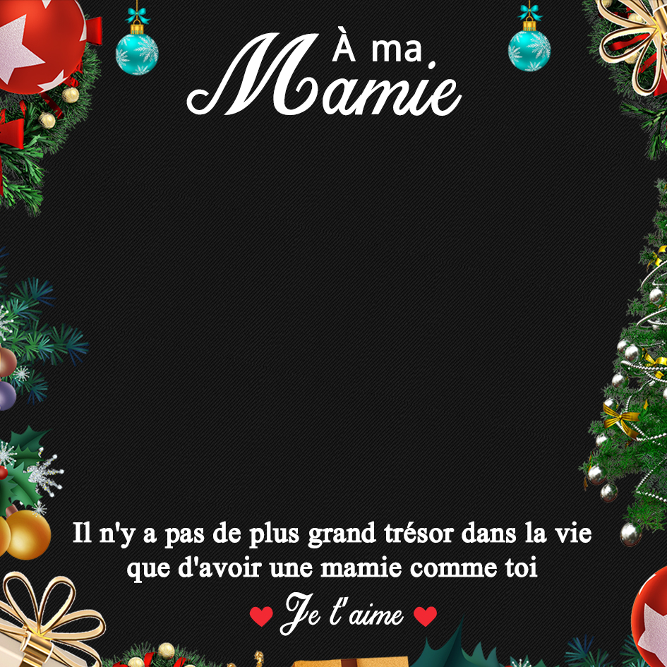 Carte de vœux Noël personnalisable cadeau papier message d’amour pour Mamie Grand mère Fête des Grands Mères Anniversaire | Jessemade