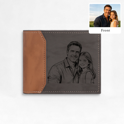 Portefeuille Nom Personnalisé avec photo Homme Porte-Monnaie Carte pour Homme | Cadeau Fête des Pères | Jessemade