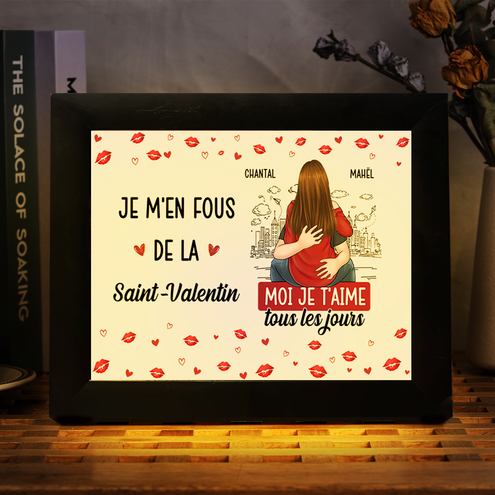 Cadre Lumineux LED Personnalisé Couple – « Je t'aime tous les jours »