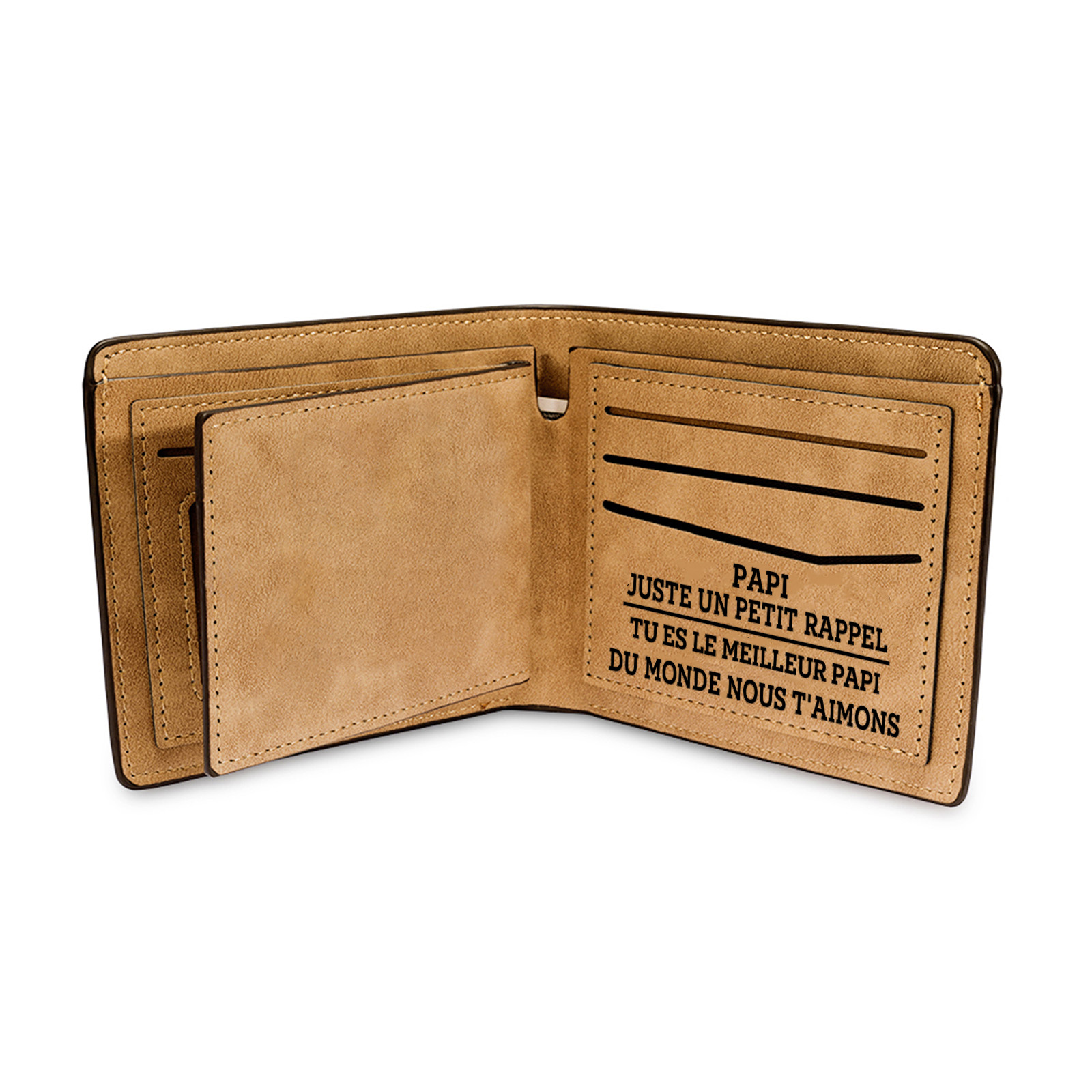 À mon Papi - Portefeuille Personnalisé avec 1-6 Prénoms et 1 Texte Cadeau Fête des Grands-Pères pour  Meilleur Papi du Monde | Jessemade