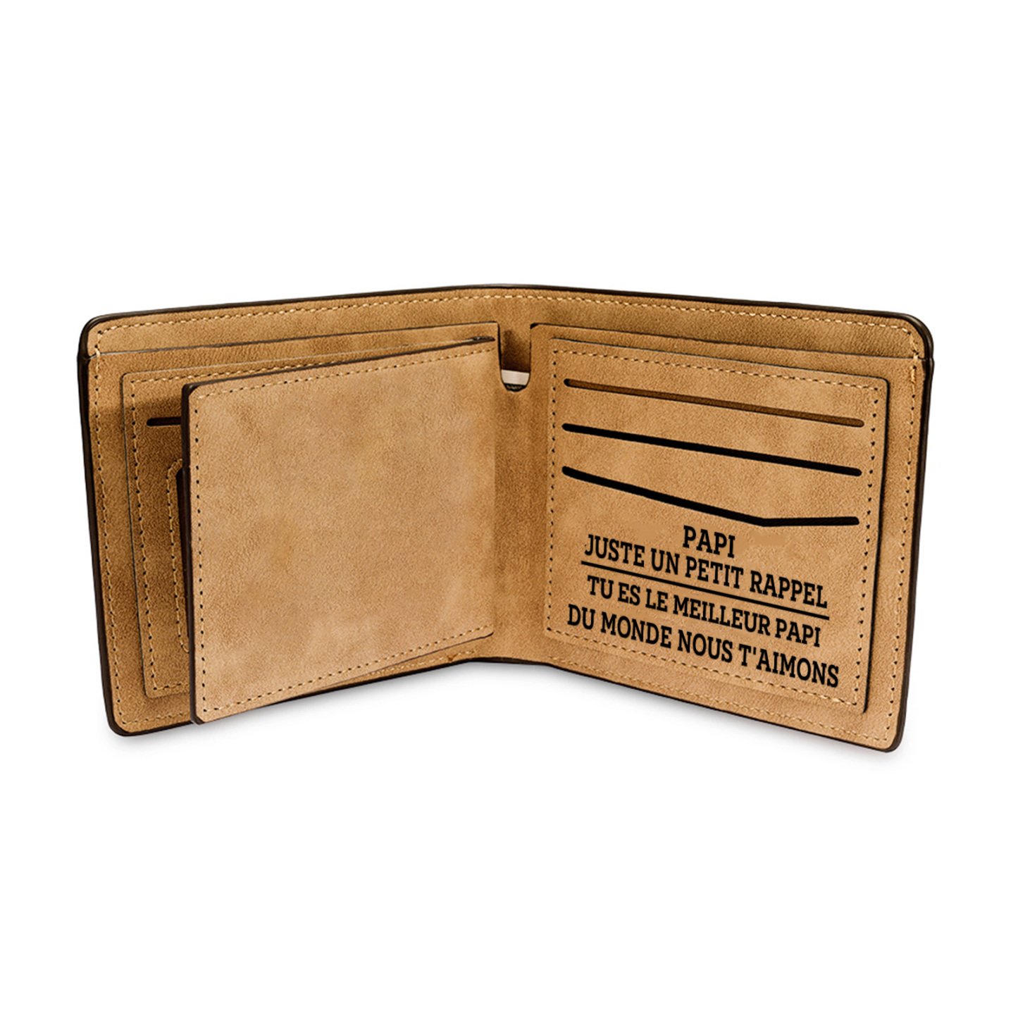 À mon Papi - Portefeuille Personnalisé avec 1-6 Prénoms et 1 Texte Cadeau Fête des Grands-Pères pour  Meilleur Papi du Monde | Jessemade