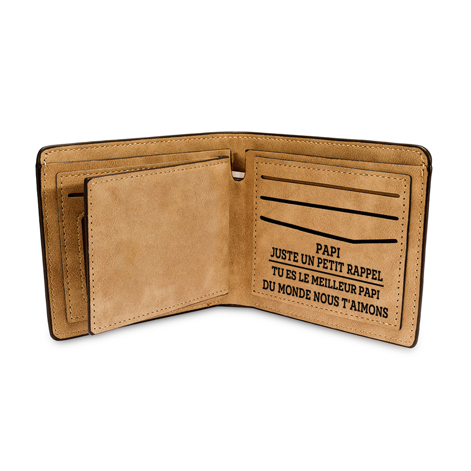À mon Papi - Portefeuille Personnalisé avec 1-6 Prénoms et 1 Texte Cadeau Fête des Grands-Pères pour  Meilleur Papi du Monde | Jessemade