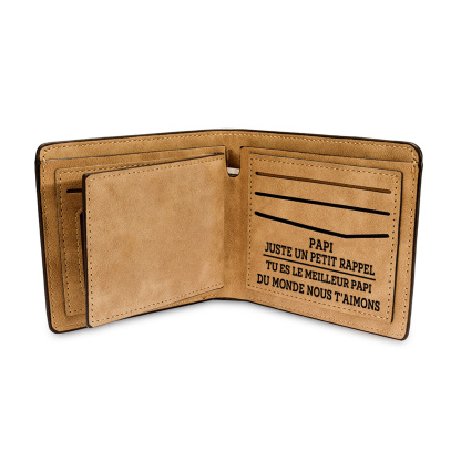 À mon Papi - Portefeuille Personnalisé avec 1-6 Prénoms et 1 Texte Cadeau Fête des Grands-Pères pour  Meilleur Papi du Monde | Jessemade