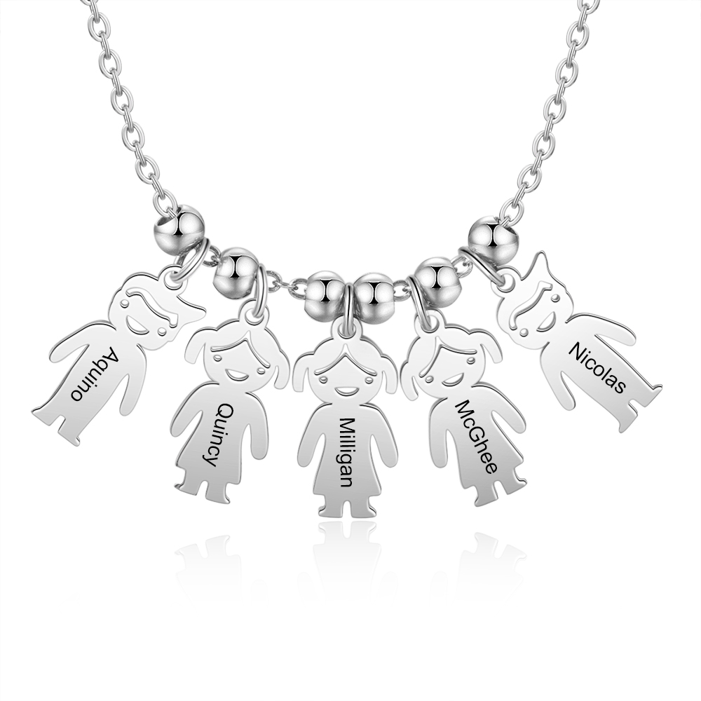 Collier à Breloques 1-5 Enfants Collier Personnalisé