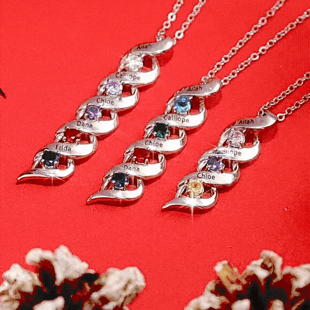 Collier Prénom Personnalisé 3 Prénoms 3 pierre de naissance | Jessemade