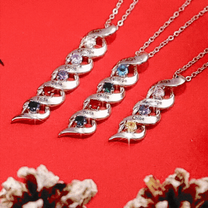 Collier Prénom Personnalisé 3 Prénoms 3 pierre de naissance | Jessemade