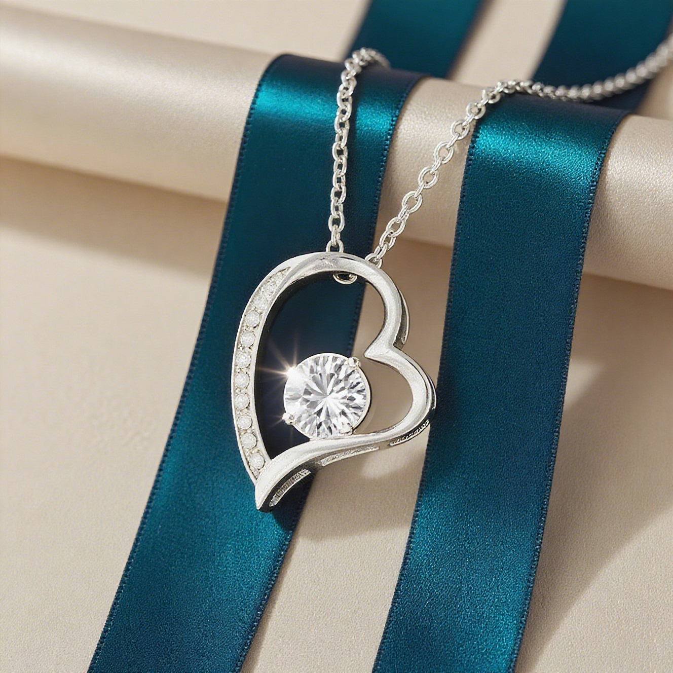 À Ma Femme-Collier Cœur en argent 925 avec pierres Cadeau Saint-Valentin