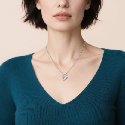 À Ma Femme-Collier Cœur en argent 925 avec pierres Cadeau Saint-Valentin