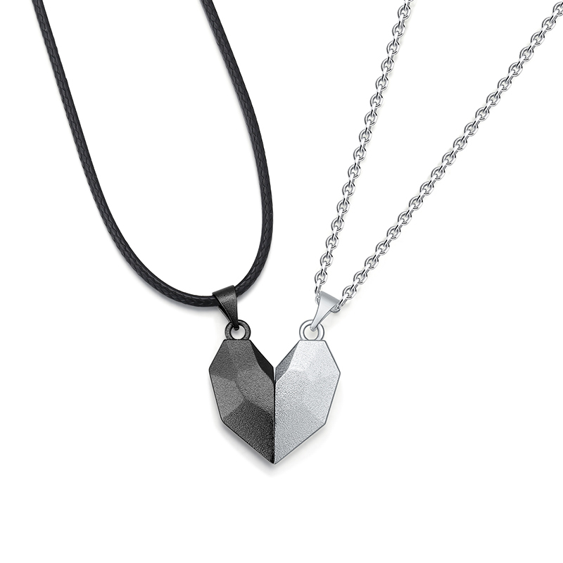 Collier Lettre avec breloque Coeur 2 lettre personnalisée Avec aimant Avec Cadeau Coffret pour Couple|Jessemade