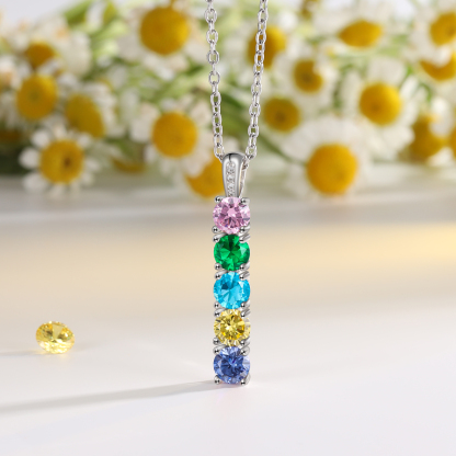 Collier avec 5 Pierres de Naissance Personnalisées – Zircon Cubique sur Chaîne en Argent 925 ou Cuivre Collier pour Femme｜Jessemade