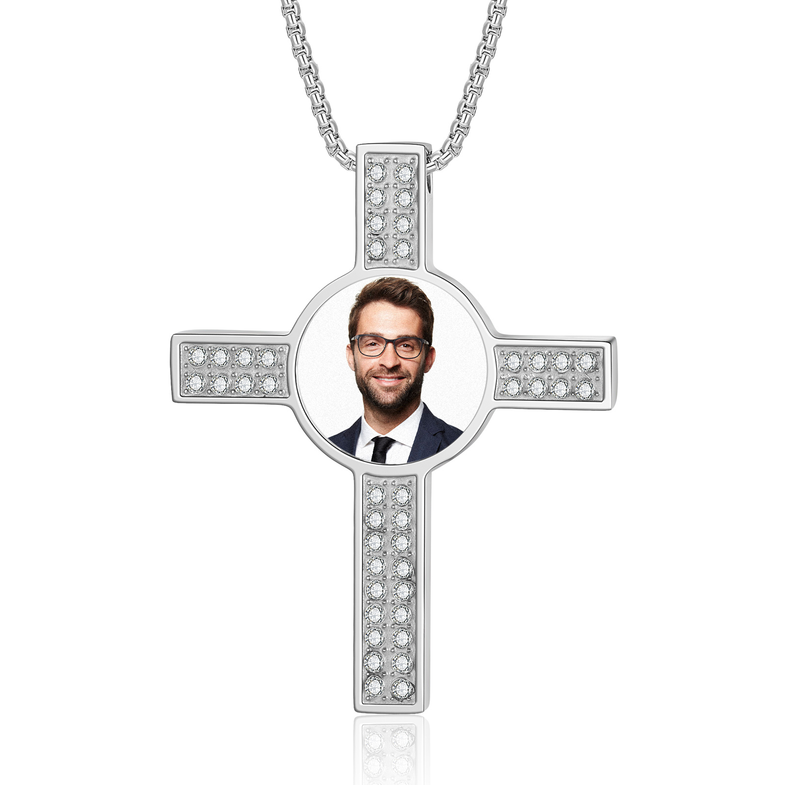 Collier Personnalisé Homme avec Prénom et Date Collier Croix et Ailes｜