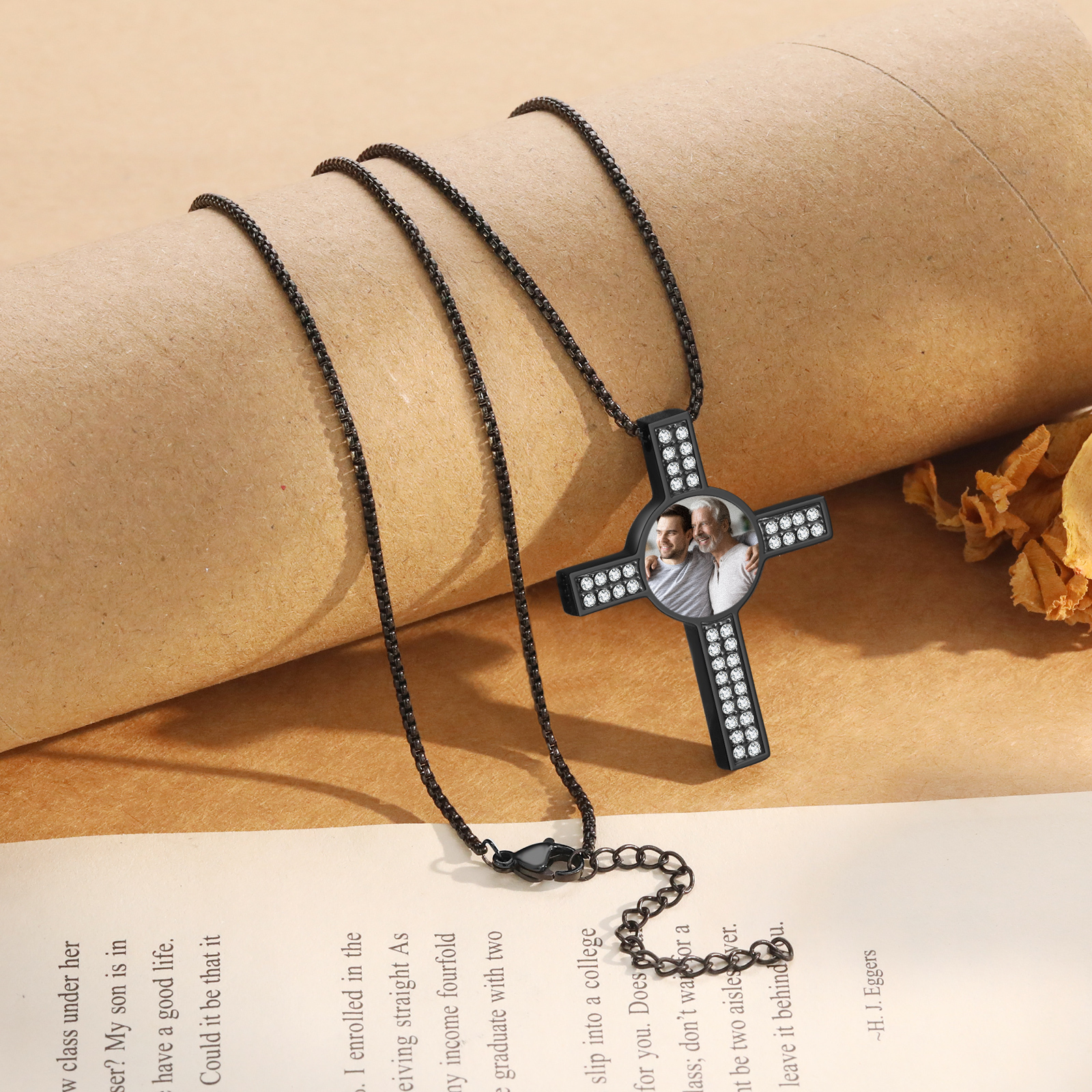 Collier Croix Collier Personnalisé avec Prénom et Photo pour Homme｜Jessemade