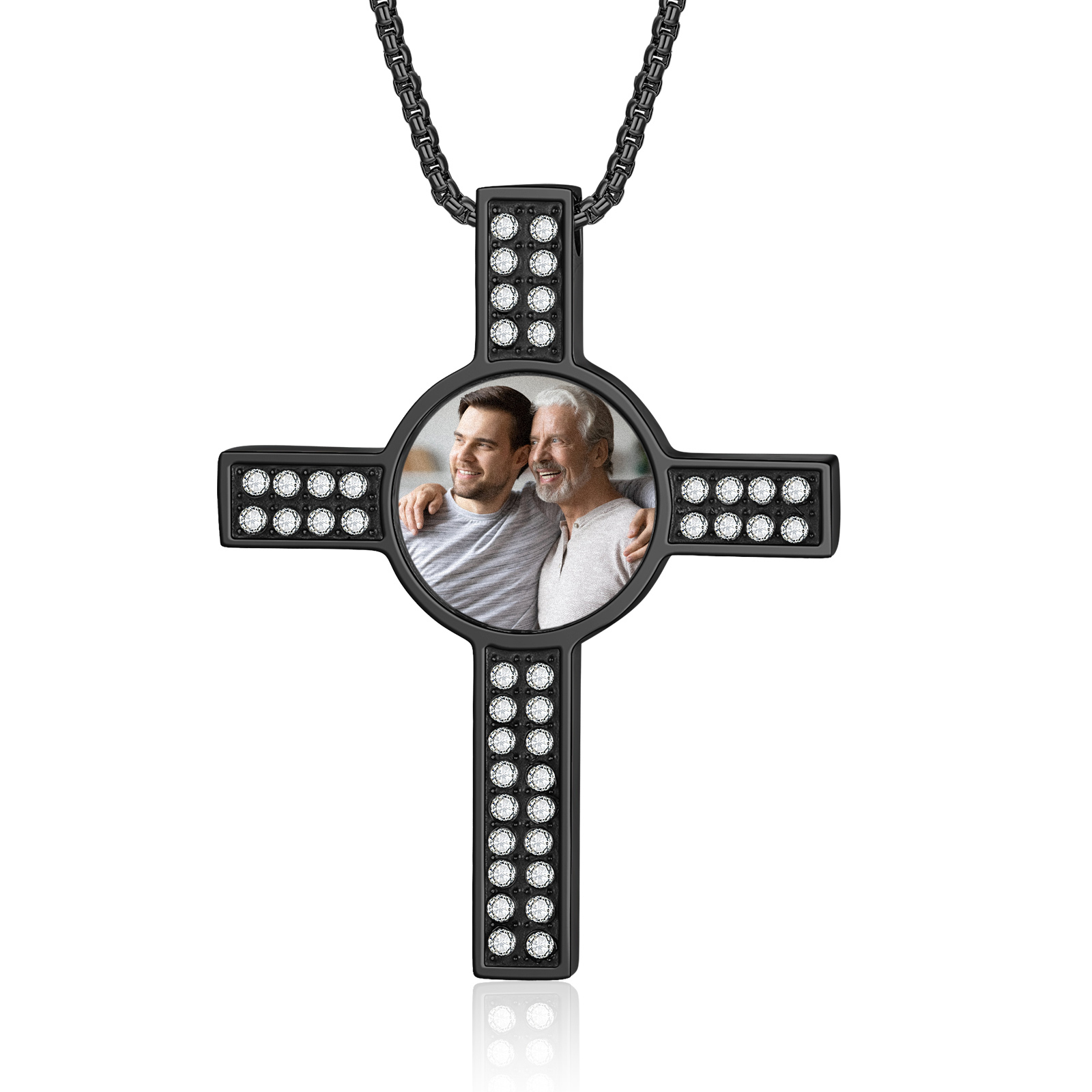 Collier Croix Collier Personnalisé avec Prénom et Photo pour Homme｜Jessemade