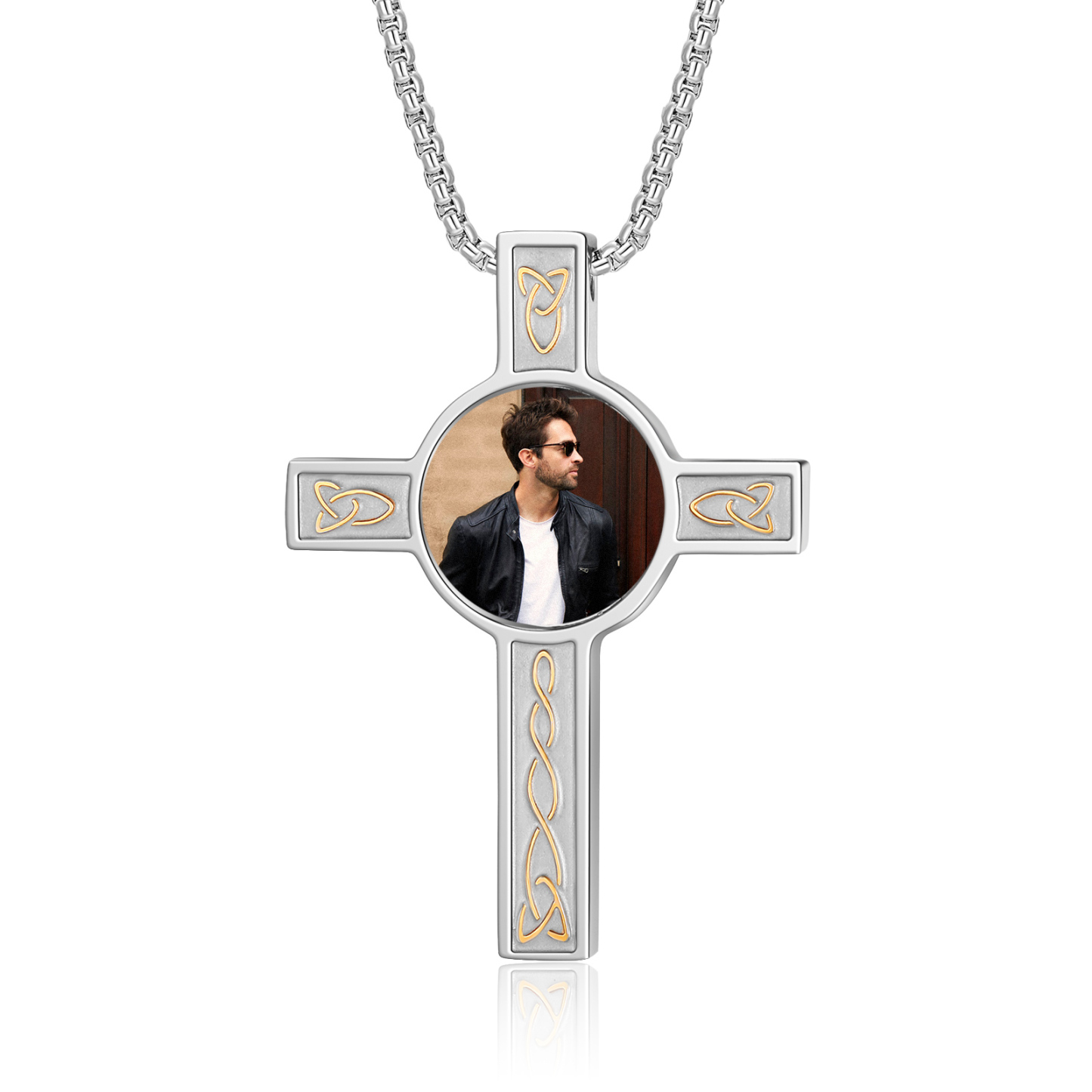 Collier Personnalisé Homme avec Prénom et Date Collier Croix et Ailes|