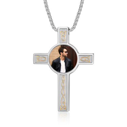 Collier Personnalisé Homme avec Prénom et Date Collier Croix et Ailes｜
