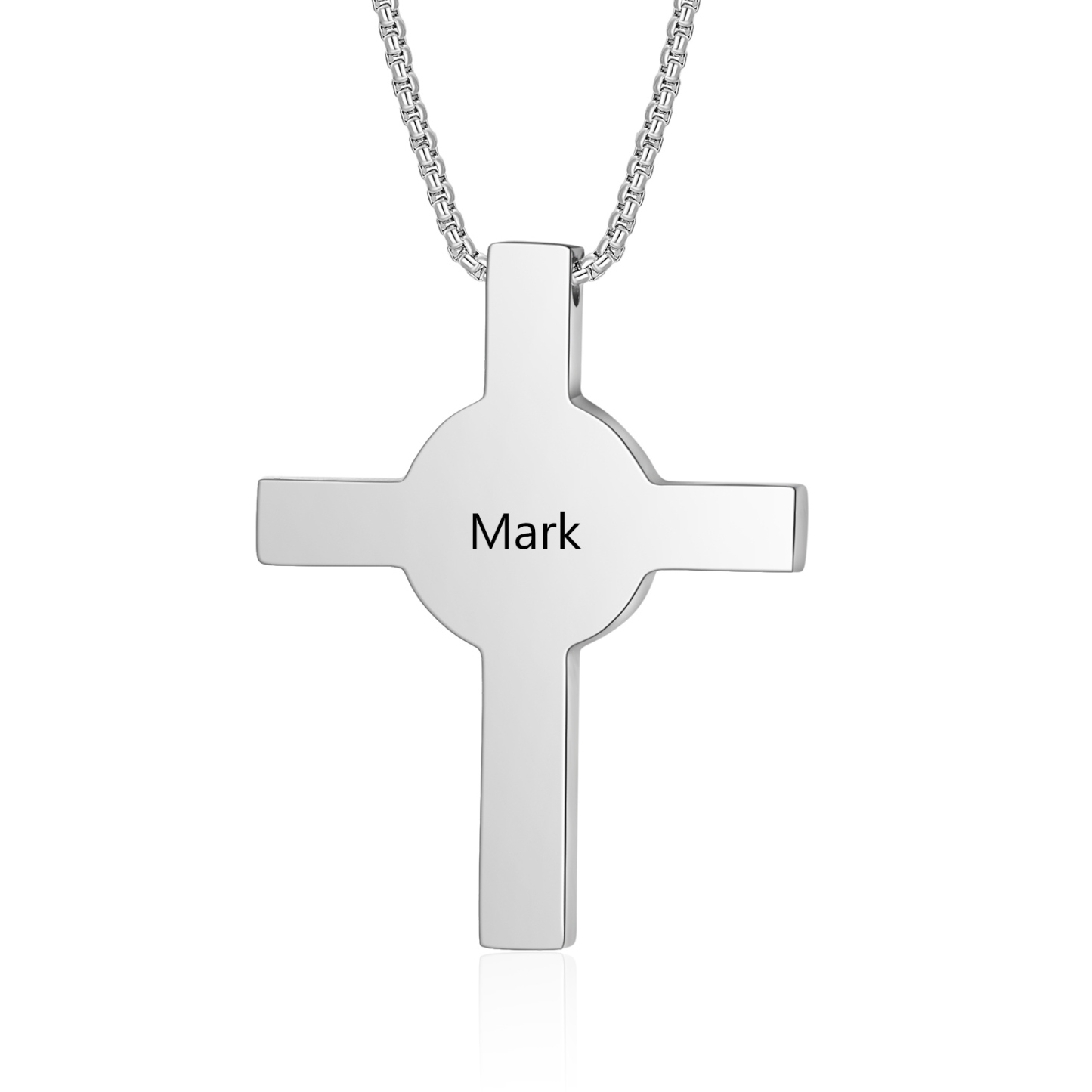 Collier Croix Collier Personnalisé avec Prénom et Photo Noir/Argent|Jessemade