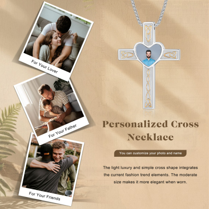 Collier Coeur et Croix Collier Personnalisé avec Prénom et Photo｜Jessemade