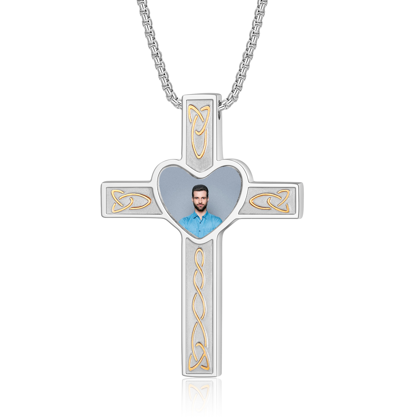 Collier Coeur et Croix Collier Personnalisé avec Prénom et Photo｜Jessemade