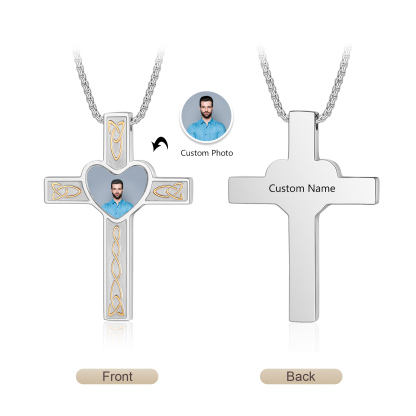 Collier Coeur et Croix Collier Personnalisé avec Prénom et Photo｜Jessemade