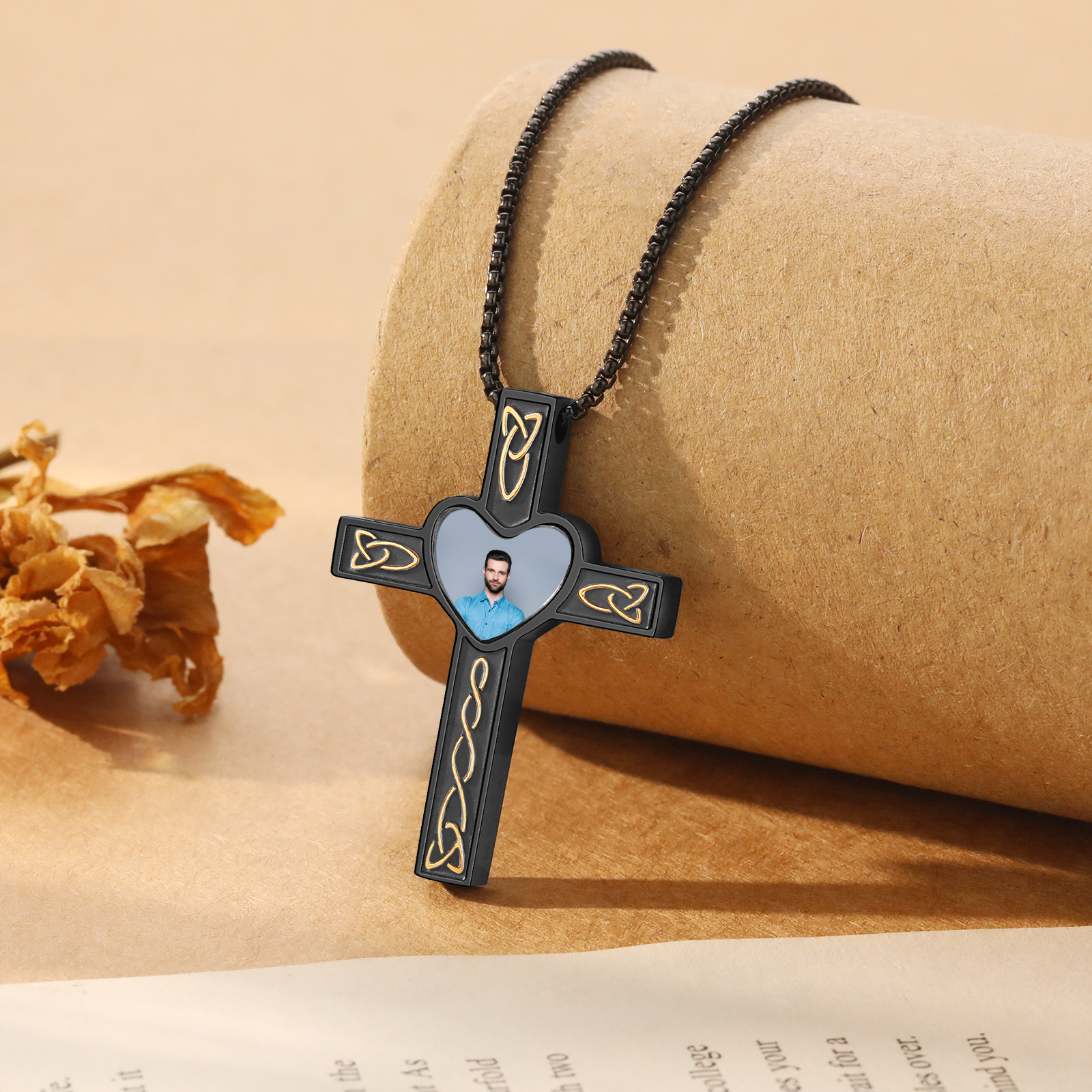 Collier Coeur et Croix Collier Personnalisé avec Prénom et Photo｜Jessemade