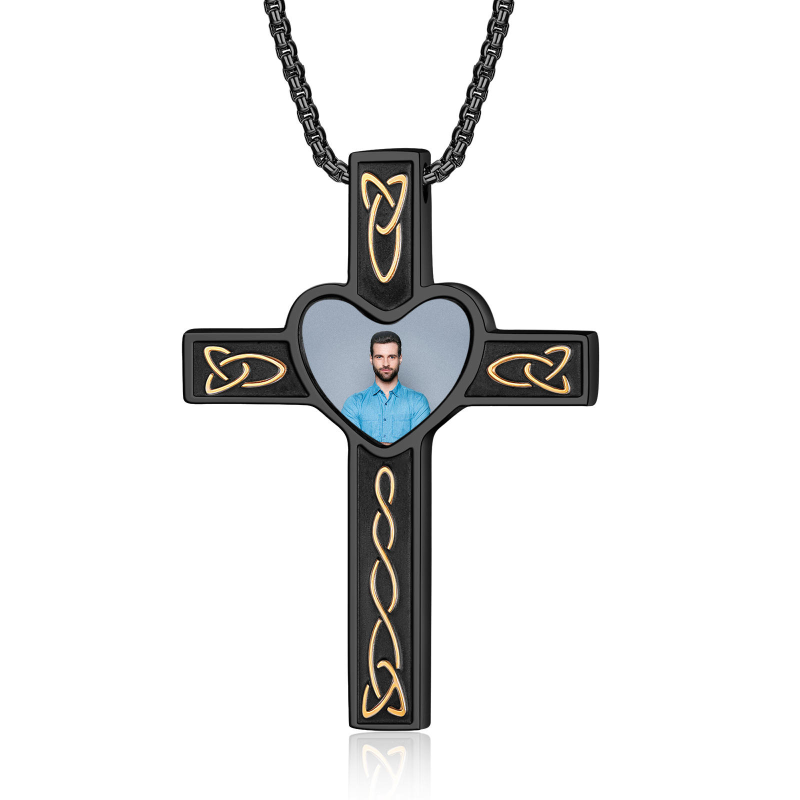 Collier Coeur et Croix Collier Personnalisé avec Prénom et Photo｜Jessemade