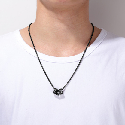 Collier à Breloques 3 Prénoms Personnalisés Collier Homme