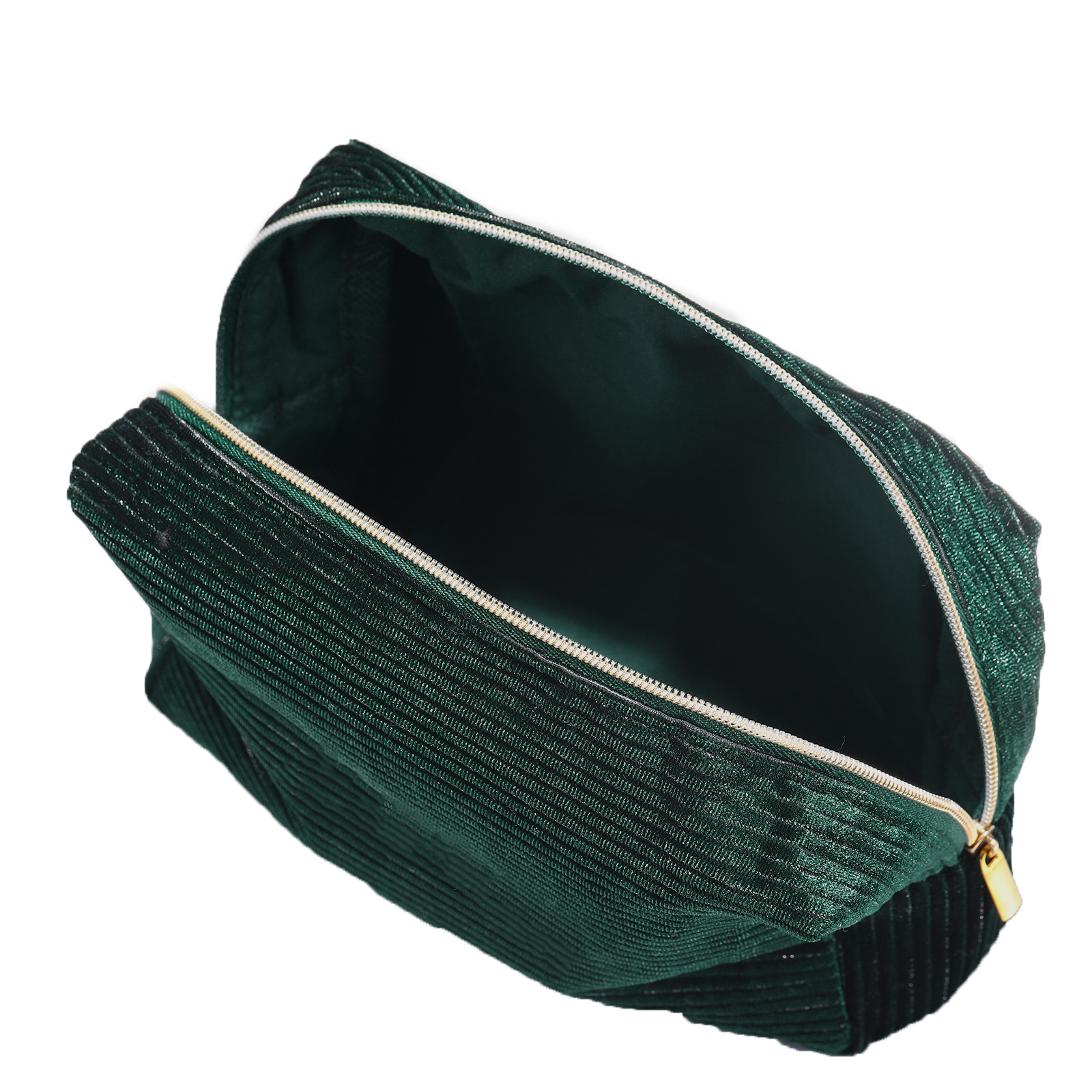 Trousse De Maquillage Personnalisée Vert foncé Fleur de Naissance et Prénom-Cadeau pour Femme