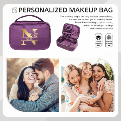 Trousse De Maquillage Lettre et Prénom Personnalisés-Cadeau pour Femme