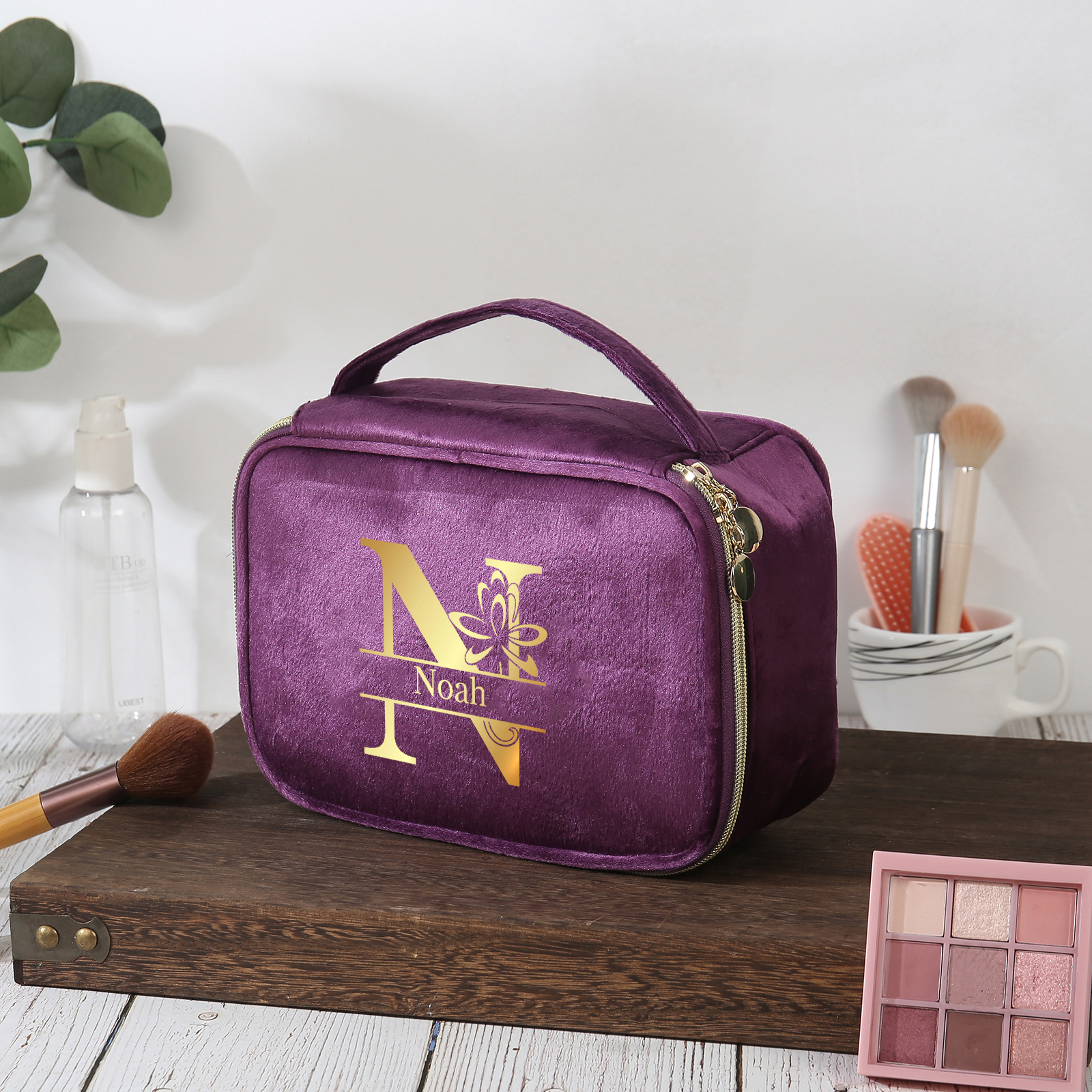 Trousse De Maquillage Lettre et Prénom Personnalisés-Cadeau pour Femme