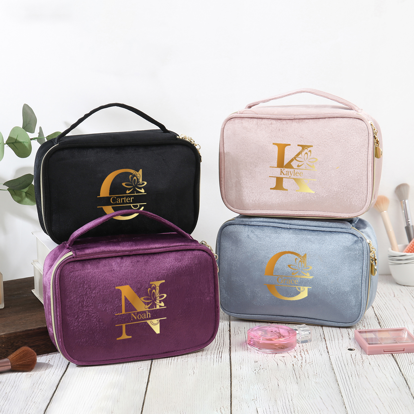 Trousse De Maquillage Lettre et Prénom Personnalisés-Cadeau pour Femme