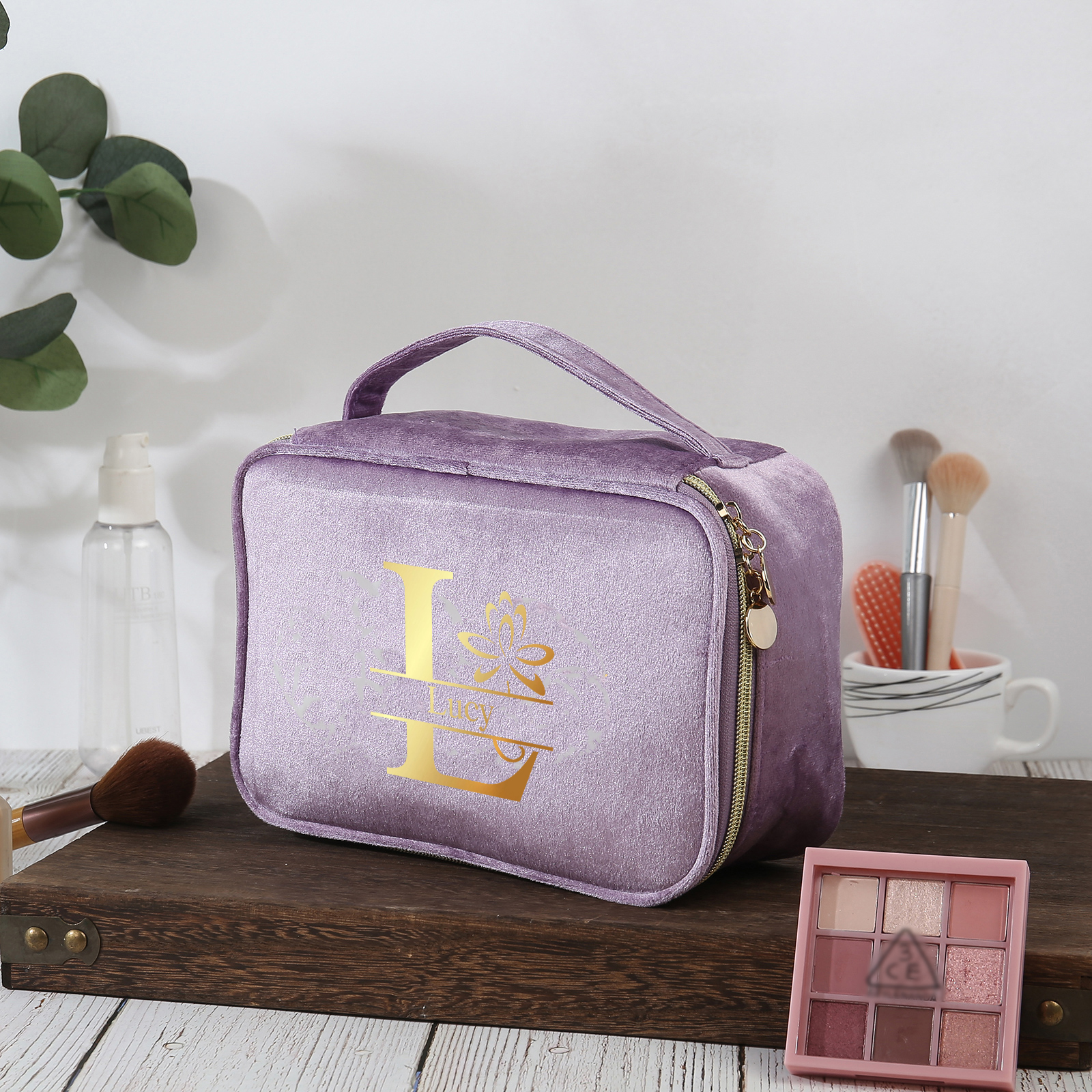 Trousse De Maquillage Lettre et Prénom Personnalisés-Cadeau pour Femme