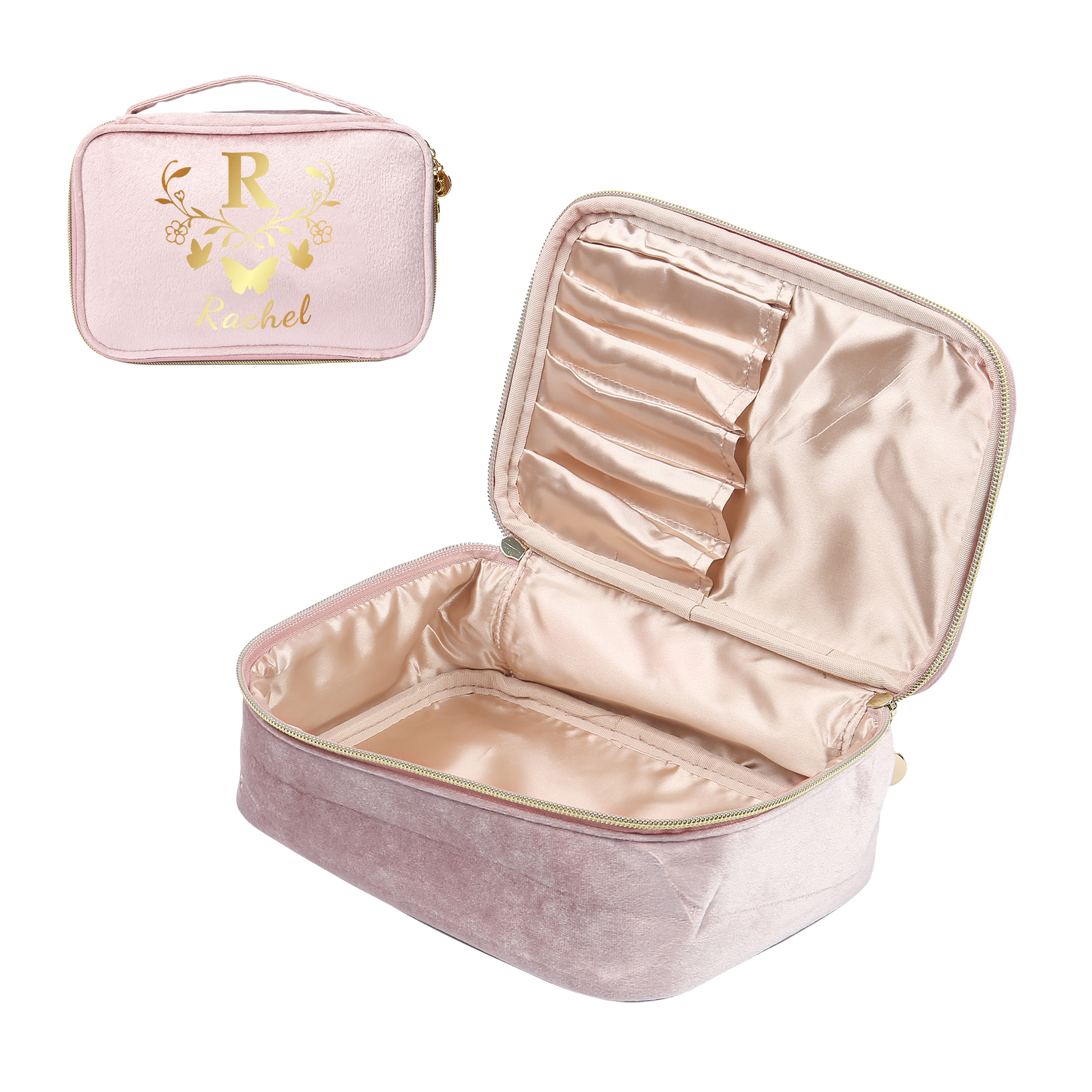 Trousse De Maquillage Papillon Lettre et Prénom Personnalisés-Cadeau pour Femme