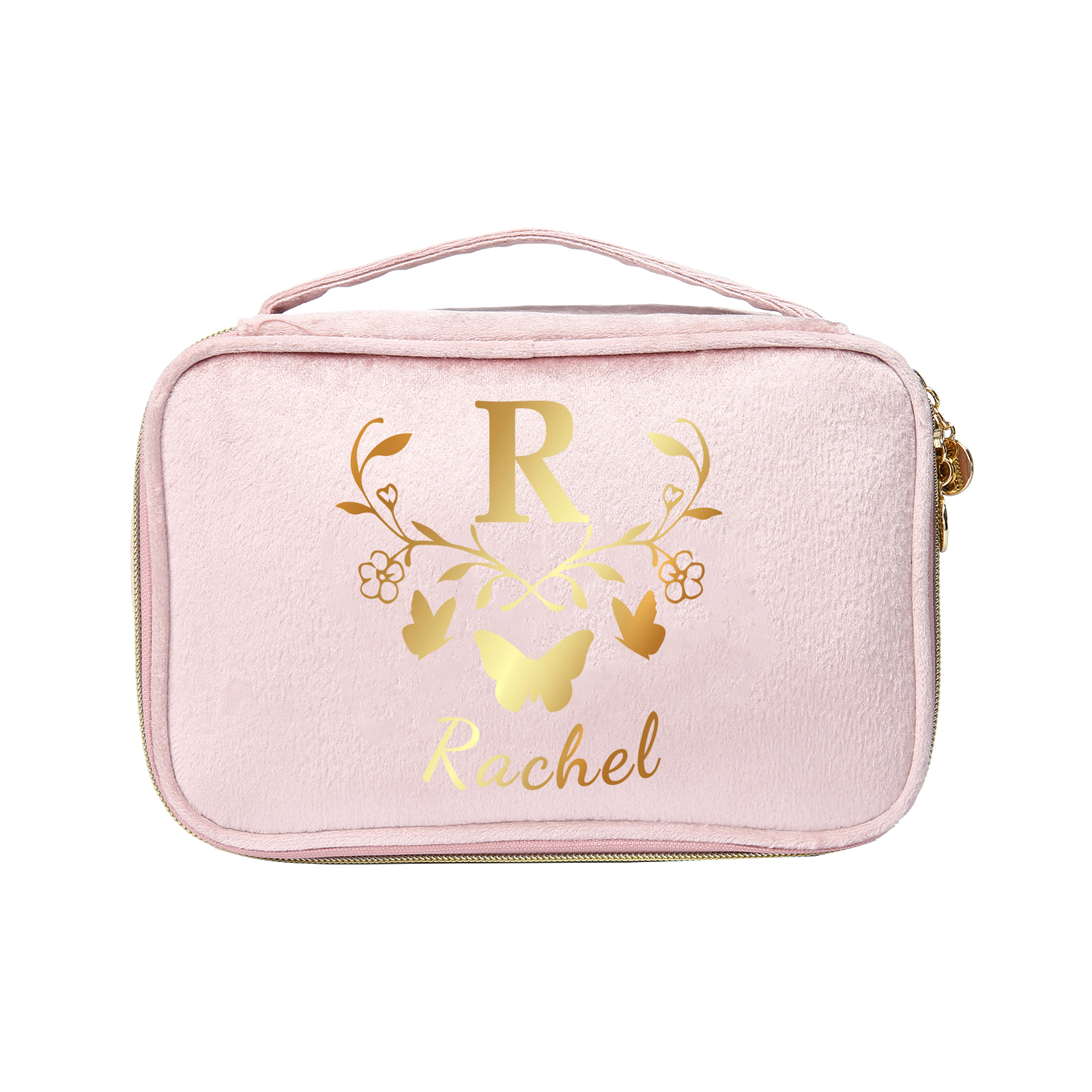 Trousse De Maquillage Papillon Lettre et Prénom Personnalisés-Cadeau pour Femme