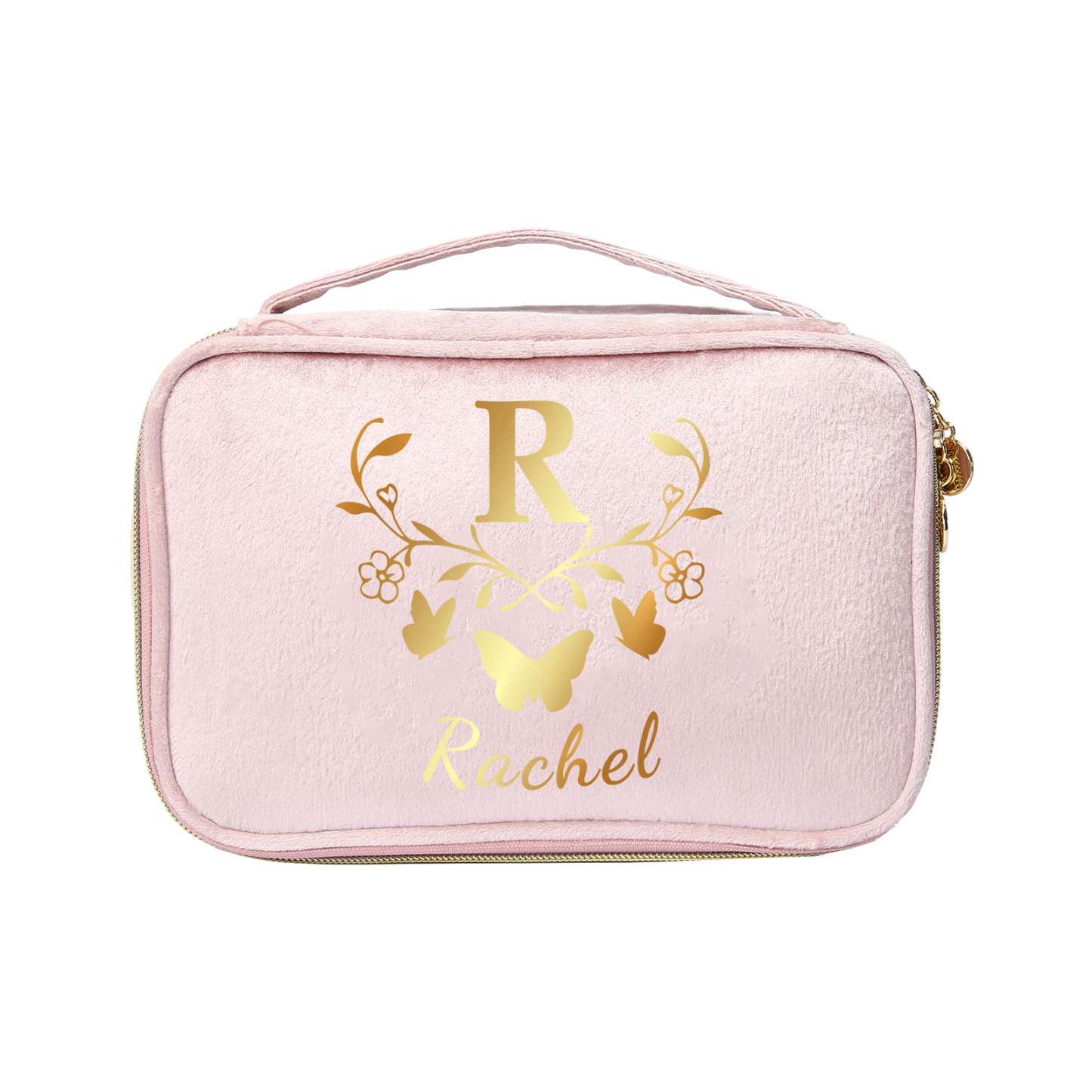 Trousse De Maquillage Papillon Lettre et Prénom Personnalisés-Cadeau pour Femme