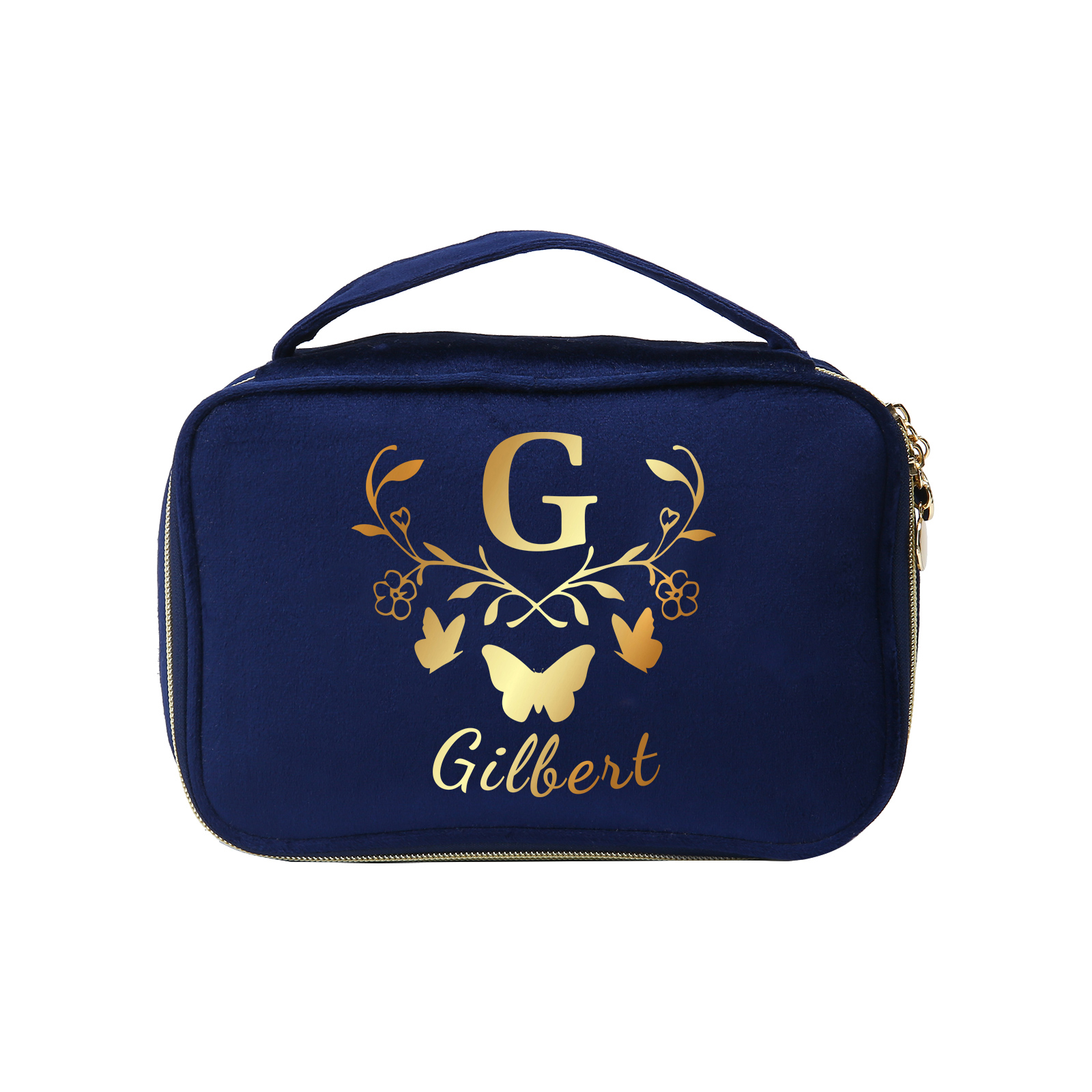 Trousse De Maquillage Papillon Lettre et Prénom Personnalisés-Cadeau pour Femme