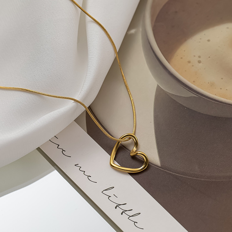 Collier Cœur collier personnalisé femme Argent et or Cadeau pour femme｜Jessemade