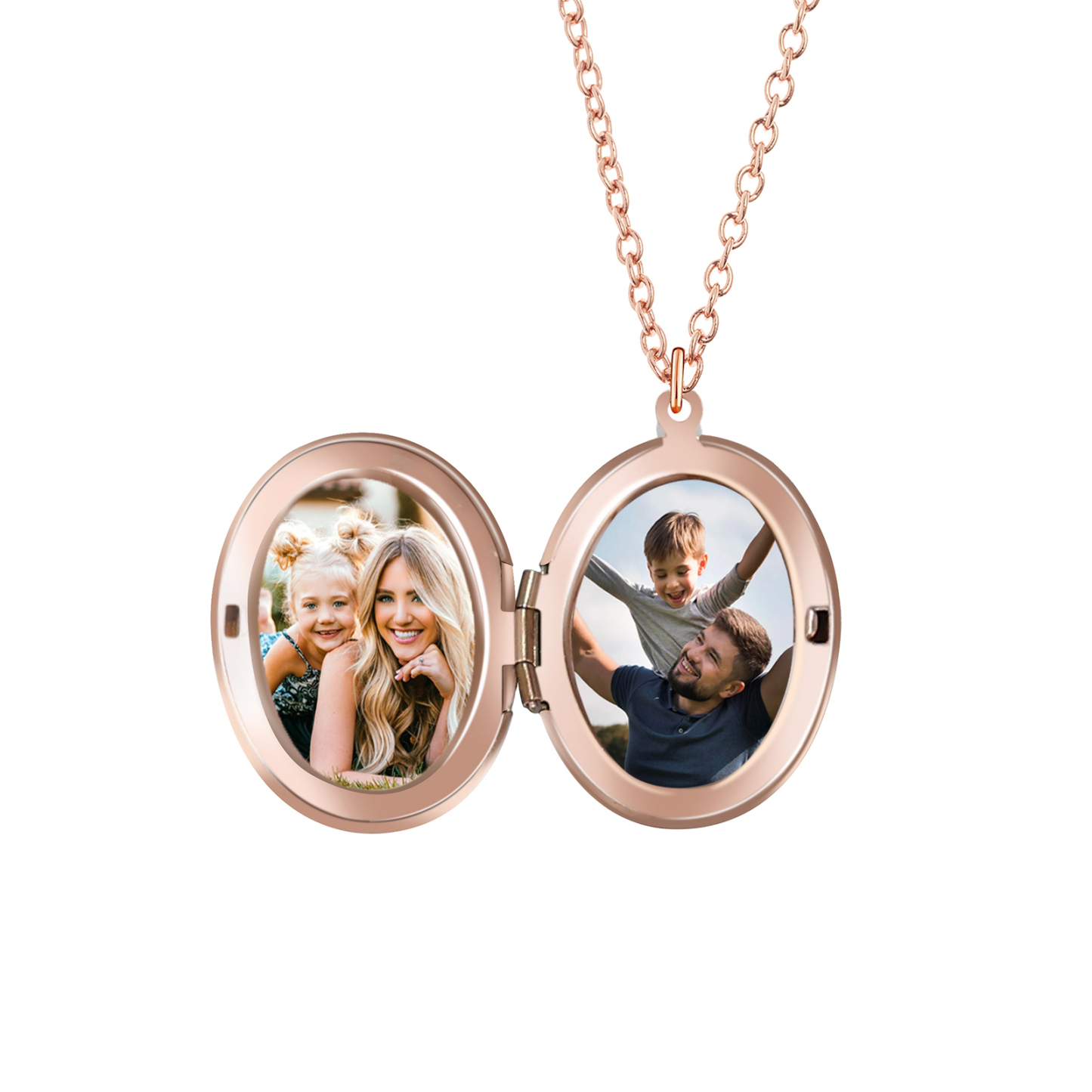 Collier Personnalisé en acier inoxydable Ovale Personnalisable avec Fleur de Naissance et Photos | Jessemade