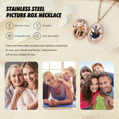 Collier Personnalisé en acier inoxydable Ovale Personnalisable avec Fleur de Naissance et Photos | Jessemade