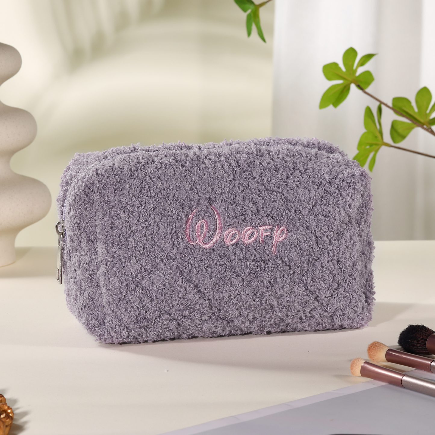 Trousse de Maquillage Personnalisé avec Broderie Prénom en Tissu Doux pour Femme | Jessemade
