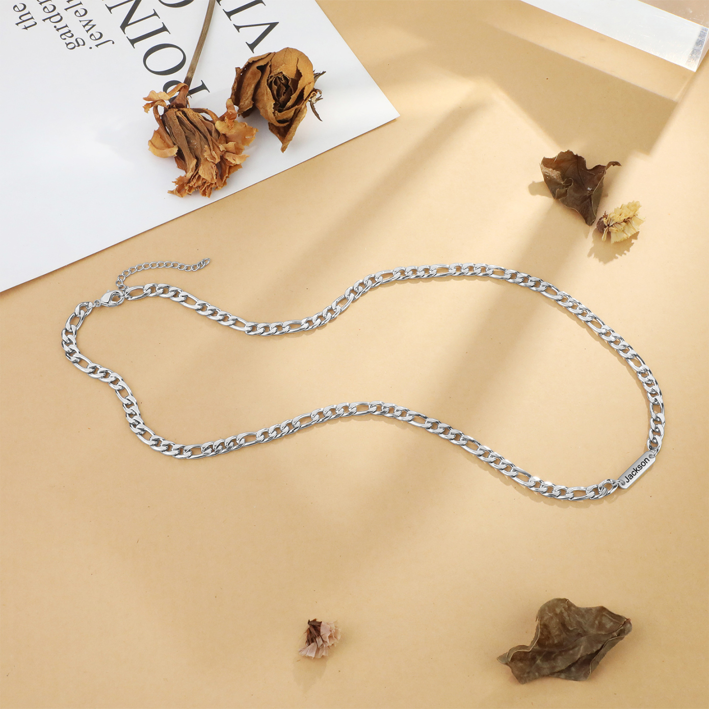Collier en acier inoxydable Personnalisé avec 1 Prénom Collier pour Homme | Jessemade