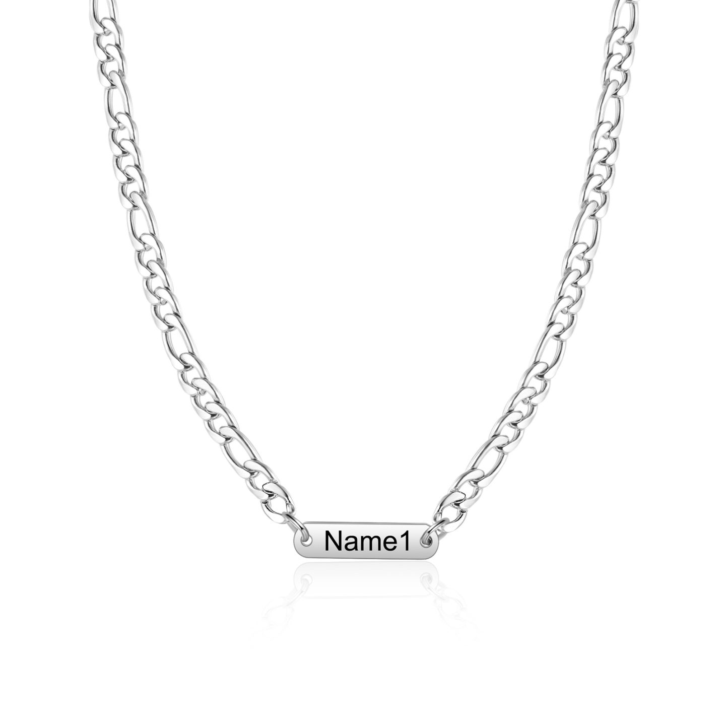 Collier en acier inoxydable Personnalisé avec 1 Prénom Collier pour Homme | Jessemade