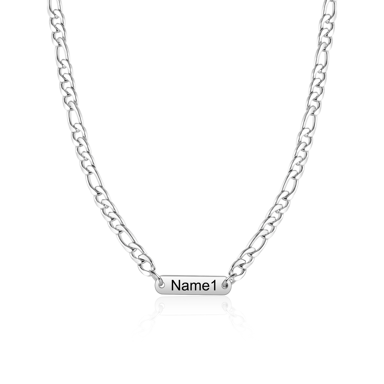 Collier en acier inoxydable Personnalisé avec 1 Prénom Collier pour Homme | Jessemade