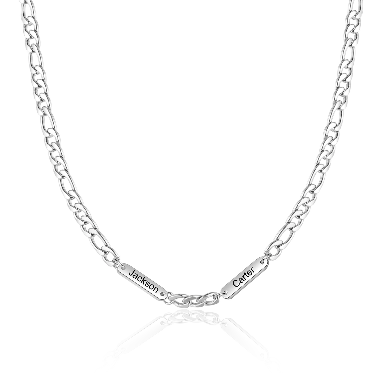 Collier en acier inoxydable Personnalisé avec 1-5 Prénoms Collier pour Homme | Jessemade