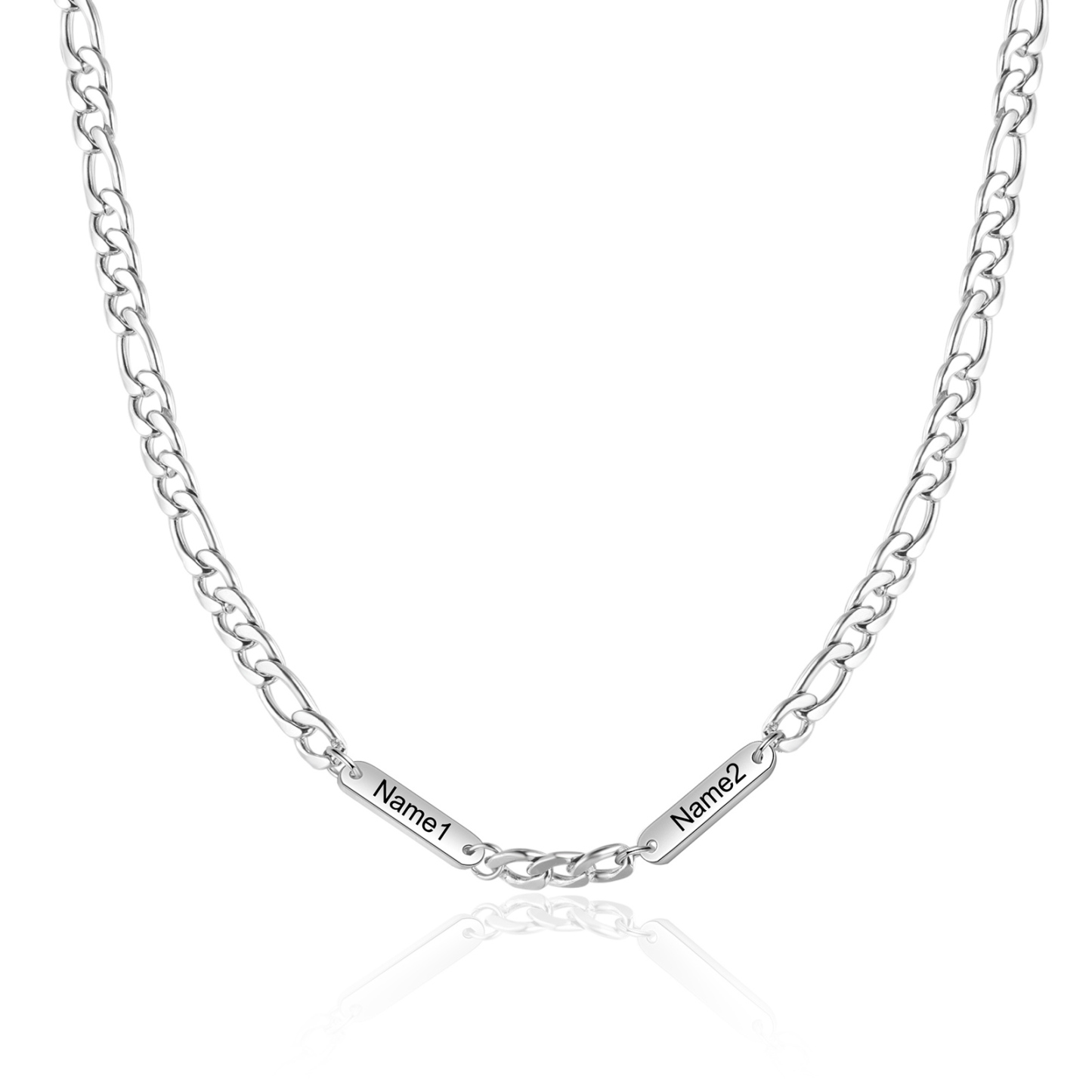 Collier en acier inoxydable Personnalisé avec 2 Prénoms Collier pour Homme | Jessemade