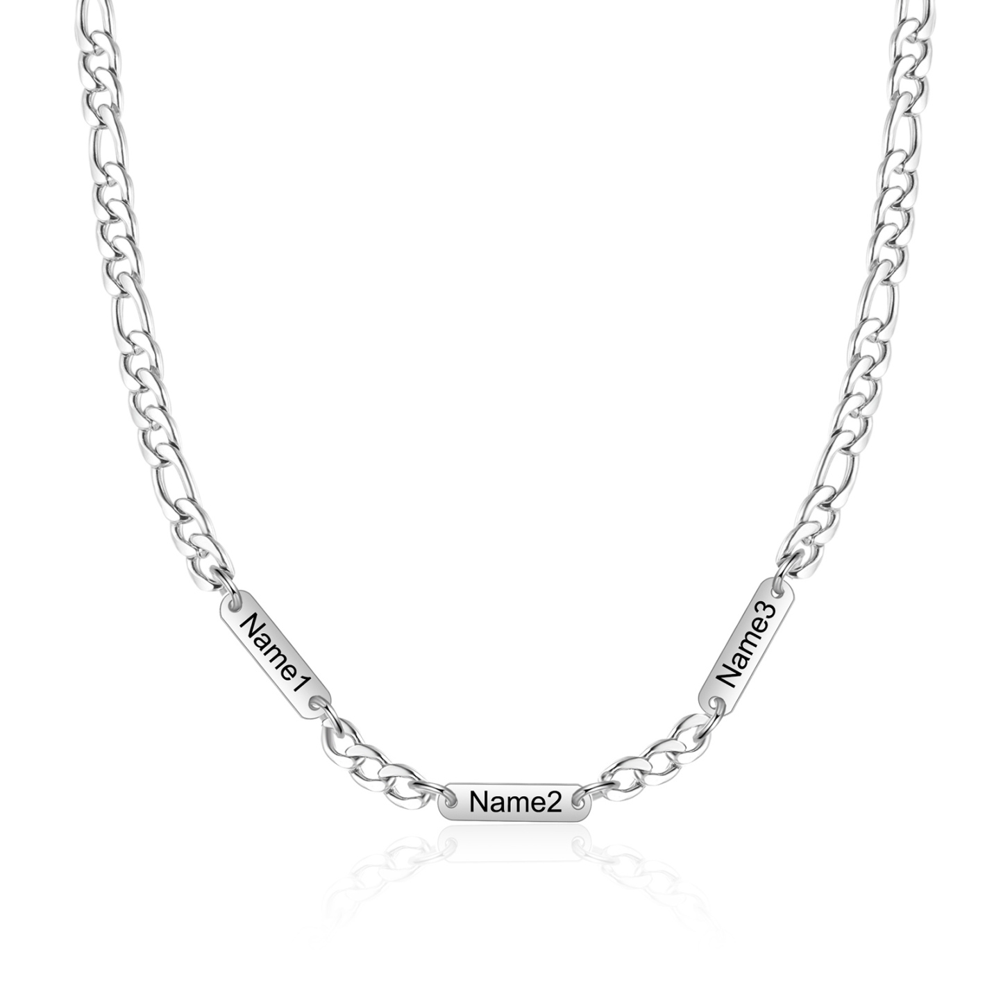 Collier en acier inoxydable Personnalisé avec 3 Prénoms Collier pour Homme | Jessemade